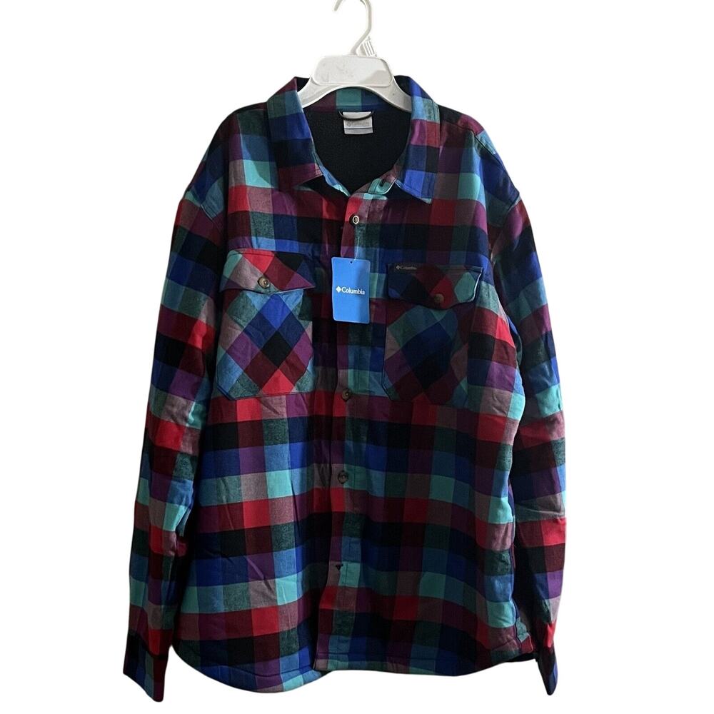 NWT Women’s Size XL Columbia Sherpa Shirt Jacket Plaid Size XL